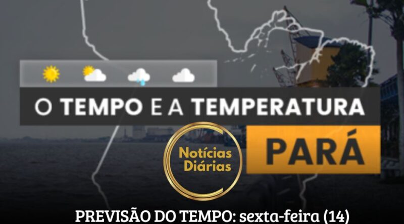 Nesta sexta-feira (14), o dia começa com pancadas de chuva no Baixo Amazonas, Marajó e Metropolitana de Belém. 