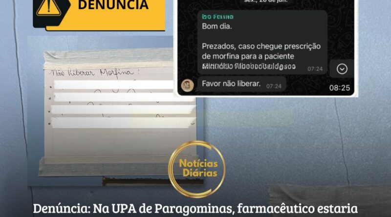 O portal Notícias Diárias recebeu denúncia de que, na Unidade de Pronto Atendimento (UPA) de Paragominas, a gestão e um farmacêutico estão proibindo que determinados pacientes recebam um medicamento prescrito pelos médicos.