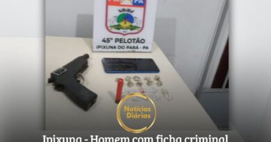 A Polícia Militar recebeu denúncia anônima informando que um suspeito, Rogério Macário Costa - conhecido pelas forças policiais por seu histórico de tráfico de drogas e falsidade ideológica, estaria comercializando entorpecentes, estaria circulando pelo Distrito Novo Horizonte, em Ipixuna do Pará, vendendo drogas, armado, e pilotando uma motocicleta vermelha.