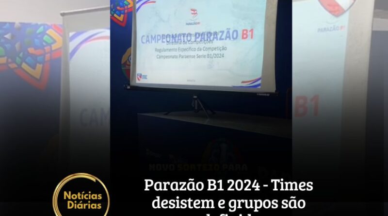 A Federação Paraense de Futebol (FPF) definiu os novos grupos do Campeonato Paraense B1 2024 após as desistências de Atlético Paraense, Paraense, Parauapebas e Sport Belém.