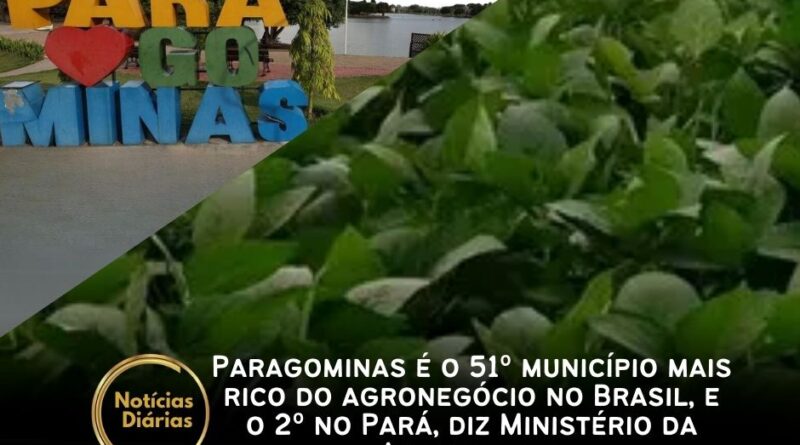 Paragominas, ocupa o 51º lugar na lista dos 100 municípios mais ricos do agronegócio no país, do Ministério da Agricultura e Pecuária (MAPA).