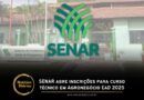 O Serviço Nacional de Aprendizagem Rural (SENAR) está com inscrições abertas para o Processo Seletivo 2025/1 do Curso Técnico em Agronegócio, na modalidade a distância (EaD), e oferecido gratuitamente.