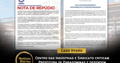 STIEAPA (Sindicato dos Trabalhadores nas Indústrias Extrativas nos Estados do Pará e Amapá) e CIP (Centro das Indústrias do Pará) emitiram notas públicas criticando a conduta da Prefeitura de Paragominas em relação às medidas adotadas contra a Mineração Paragominas S.A., do grupo Hydro.