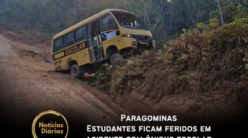 Paragominas - Estudantes ficam feridos em acidente com ônibus escolar