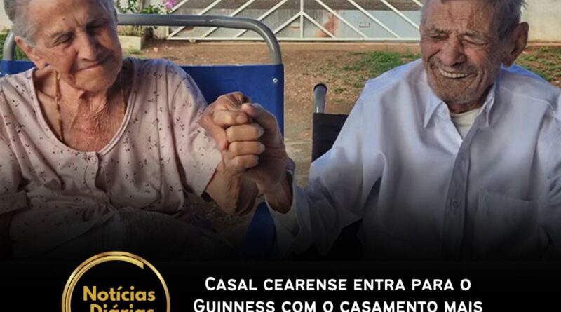 Manoel Angelim Dino, de 105 anos, e Maria de Souza Dino, de 101, foram reconhecidos pelo Guinness World Records como o casal com o casamento mais longevo do mundo.