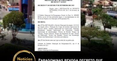 O prefeito de Paragominas, Sidney Rosa, assinou o Decreto nº 343/2025, datado de 7 de fevereiro de 2025, o que revoga o Decreto nº 118/2019, de 22 de fevereiro de 2019. O decreto anterior havia extinguido diversos cargos operacionais e técnicos na administração municipal.